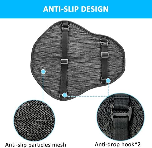 VENROCK Motorcycle Gel Seat Cushion Universal Motorcycle Seat Pad Improved Ventilation Groove Shake Rider Cushion 3D Honeycomb Breathable Structure Shock Absorption Stay Cool Comfortable in Long Rides in Kuwait