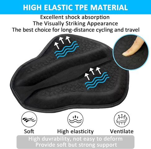 VENROCK Motorcycle Gel Seat Cushion Universal Motorcycle Seat Pad Improved Ventilation Groove Shake Rider Cushion 3D Honeycomb Breathable Structure Shock Absorption Stay Cool Comfortable in Long Rides in Kuwait