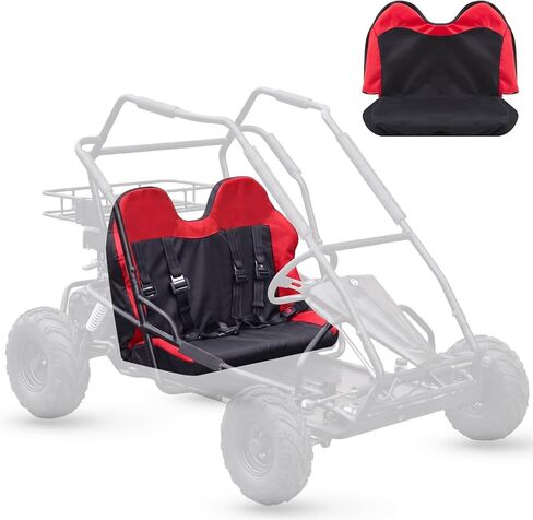 غطاء مقعد مزدوج DaisyInner Go Kart متوافق مع Kt196 Ck196-t 200gk غطاء وسادة مزدوج للمقعد 1680d مع فتحة حزام الأمان، أجزاء Go Kart باللونين الأسود والأحمر تحمي من ملحقات التآكل والتمزق in Kuwait