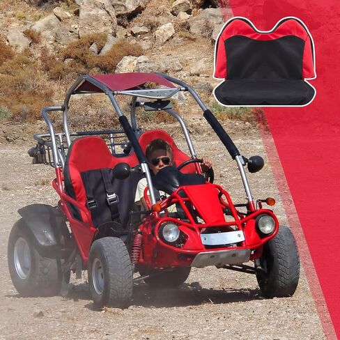 غطاء مقعد مزدوج DaisyInner Go Kart متوافق مع Kt196 Ck196-t 200gk غطاء وسادة مزدوج للمقعد 1680d مع فتحة حزام الأمان، أجزاء Go Kart باللونين الأسود والأحمر تحمي من ملحقات التآكل والتمزق in Kuwait