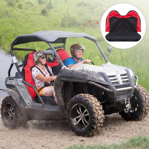 غطاء مقعد مزدوج DaisyInner Go Kart متوافق مع Kt196 Ck196-t 200gk غطاء وسادة مزدوج للمقعد 1680d مع فتحة حزام الأمان، أجزاء Go Kart باللونين الأسود والأحمر تحمي من ملحقات التآكل والتمزق in Kuwait