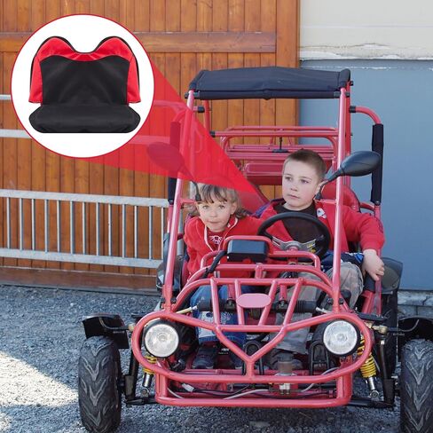 غطاء مقعد مزدوج DaisyInner Go Kart متوافق مع Kt196 Ck196-t 200gk غطاء وسادة مزدوج للمقعد 1680d مع فتحة حزام الأمان، أجزاء Go Kart باللونين الأسود والأحمر تحمي من ملحقات التآكل والتمزق in Kuwait
