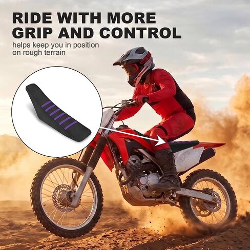 غطاء مقعد الدراجة الترابية العالمي غير قابل للانزلاق أغطية مقاعد الدراجات النارية Motorcross Enduro لـ CRF WR WRF RMZ YZF SXF EXC EXC XC SX CR ​​KLX، إلخ (أرجواني) in Kuwait