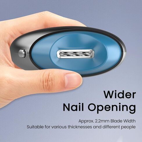 Electric Nail Clipper, Upgraded Toe Nail Clippers with Nail Scraps Storage, 2 Speeds, Magnetic Cover, Type-C Rechargeable, Automatic Electric Nail File for Thick Toenails, Adult, Seniors, Men (Black) in Saudi Arabia