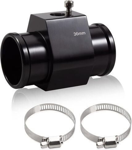 الألومنيوم درجة حرارة الماء مشترك الأنابيب موصل 36mm 1-7 / 16 "المشعاع خرطوم الاستشعار مقياس محول مع 2 خرطوم المشابك درجة حرارة الماء متر قياس الأنابيب المشتركة استشعار درجة الحرارة محول in Kuwait