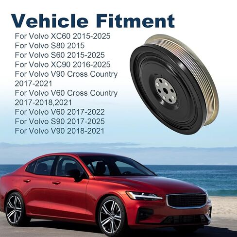 31401195 بكرة العمود المرفقي للمحرك متوافقة مع فولفو S60 XC60 S90 XC90 V60 V90 2015-2025 in Kuwait