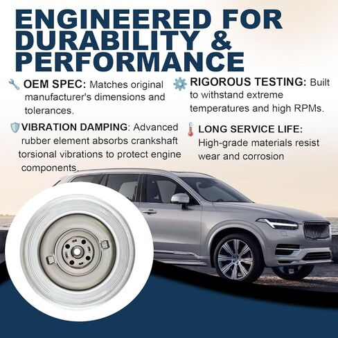 31401195 بكرة العمود المرفقي للمحرك متوافقة مع فولفو S60 XC60 S90 XC90 V60 V90 2015-2025 in Kuwait