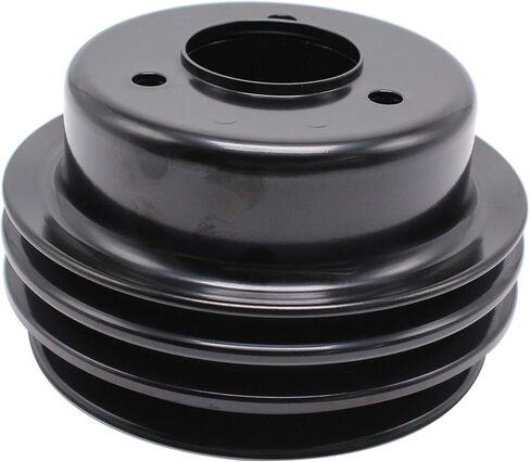 بكرة العمود المرفقي الفولاذية ذات 3 أخدود سوداء سوداء بقطر 6-5/8 بوصة تناسب سيارة Ford Small Block 260 289 & 351W 1965-1967 in Kuwait