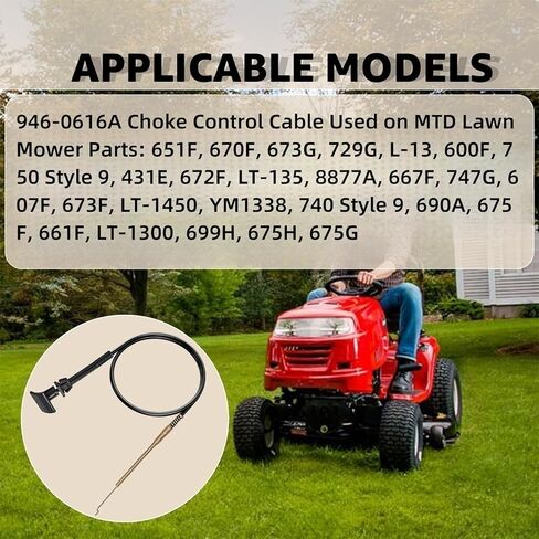 كابل التحكم في الاختناق 946-0616A متوافق مع MTD، Troy Bilt، Cub Cadet، Yard Lawn Mower - استبدال 746-0616A 746-0616 in Kuwait