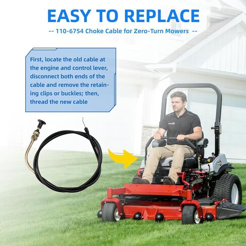 كابل خنق 110-6754 متوافق مع Toro TimeCutter وTitan Zero Turn 74372 74375 74627 74628 بديل لستينز 290-844 in Kuwait