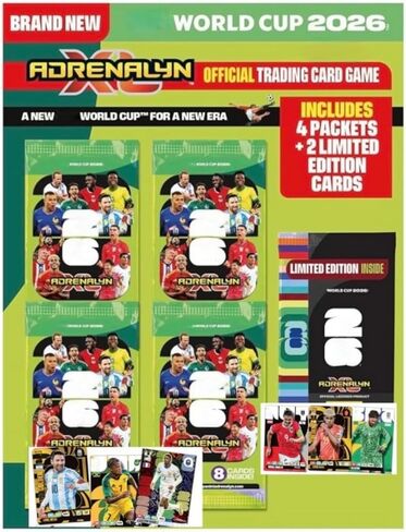 Adrenalyn XL Panini World Cup 2026 Multipack تتضمن 2026 بطاقة كرة قدم خاصة ابحث عن أفضل نجوم كرة القدم مثل رونالدو وميسي والمزيد! in Kuwait