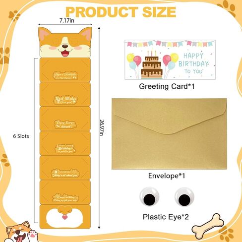 Happy Birthday Money Envelope for Cash,Birthday Card Money Holder with 6 Slots,Surprise Gift for Men Women Girls Boys,Money Gift Idea.(Corgi) in Saudi Arabia