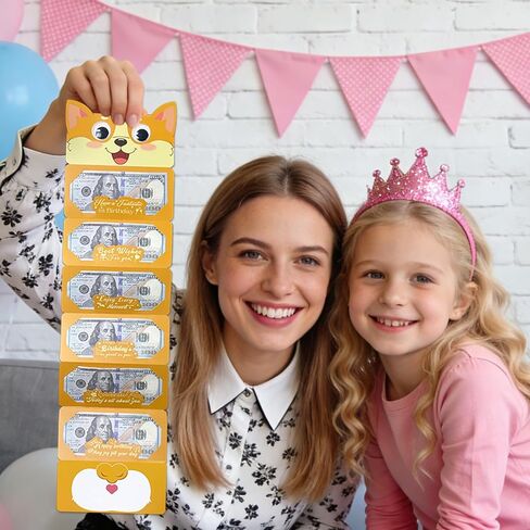 Happy Birthday Money Envelope for Cash,Birthday Card Money Holder with 6 Slots,Surprise Gift for Men Women Girls Boys,Money Gift Idea.(Corgi) in Saudi Arabia