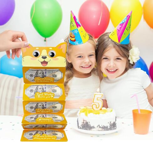 Happy Birthday Money Envelope for Cash,Birthday Card Money Holder with 6 Slots,Surprise Gift for Men Women Girls Boys,Money Gift Idea.(Corgi) in Saudi Arabia