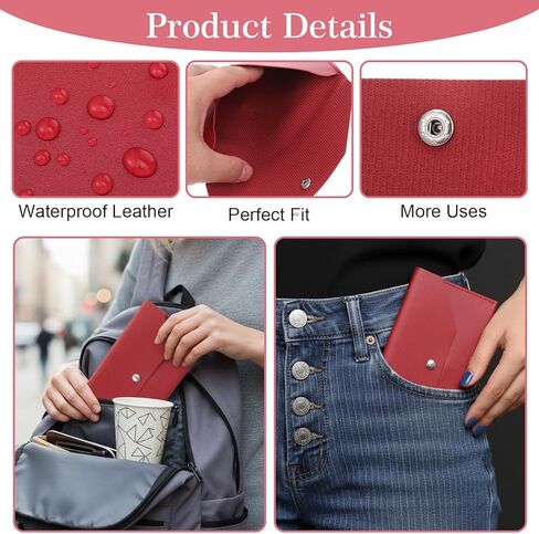 2PCS PU Leather Envelope Wallet - Burgundy Cash Envelope Wallet for Women Men Cash Stuffing - Leather Cash Envelope for Travel & Budgeting in Kuwait