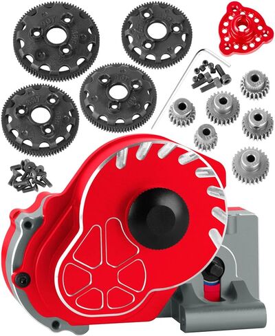 Aluminum Transmission Gearbox w/Gear Upgrades Part for 1/10 Slash 2WD (VXL),Rustler 2WD (VXL),Stampede 2WD (VXL),Bandit 2WD (VXL),Titanium in Kuwait