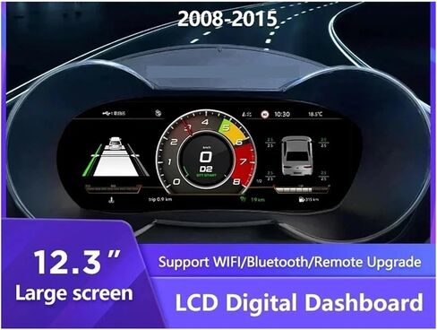 لوحة القيادة الرقمية 12.3 بوصة متوافقة مع أودي TT 2008-2015 سنة لوحة لوحة القيادة LCD عداد السرعة أداة قمرة القيادة الافتراضية in Kuwait