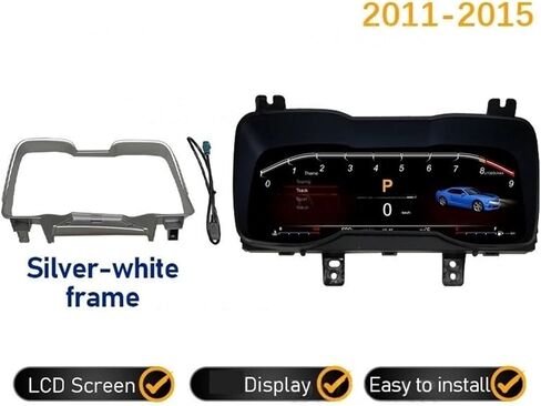 12.3 Inch Screen CockPit LCD Instrument Panel Speedmeter Display Compatible For Chevrolet Camaro 2011-2015 Car Digital Dashboard Cluster(Silver white Frame) in Saudi Arabia