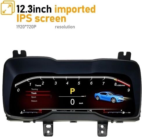 12.3 Inch Screen CockPit LCD Instrument Panel Speedmeter Display Compatible For Chevrolet Camaro 2011-2015 Car Digital Dashboard Cluster(Silver white Frame) in Saudi Arabia