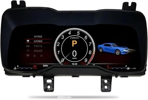 12.3 Inch Screen CockPit LCD Instrument Panel Speedmeter Display Compatible For Chevrolet Camaro 2011-2015 Car Digital Dashboard Cluster(Silver white Frame) in Saudi Arabia