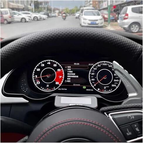 لوحة قيادة 10.25 بوصة متوافقة مع أودي A5 S5 2008-2016 LCD CARPLAY الرقمية الافتراضية قمرة القيادة أداة العنقودية ODO عداد السرعة in Kuwait
