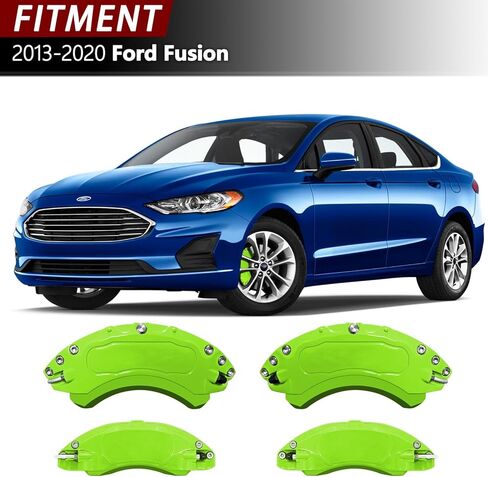 أغطية فرجار AOOA الخضراء لسيارة Ford Fusion 2013-2020 - أغطية فرجار ألومنيوم مخصصة DIY، سهلة التركيب، ترقية خارجية، أصحاب السيارات الرياضية (مجموعة من 4) in Kuwait