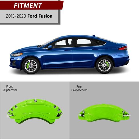 أغطية فرجار AOOA الخضراء لسيارة Ford Fusion 2013-2020 - أغطية فرجار ألومنيوم مخصصة DIY، سهلة التركيب، ترقية خارجية، أصحاب السيارات الرياضية (مجموعة من 4) in Kuwait