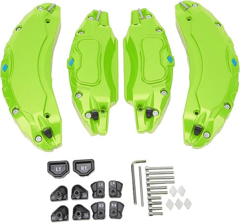 4PCS Car Caliper Cover, Aluminum Alloy Disc Brake Caliper Guard with Heat Dissipation for 2017-2023, 18in 19in Wheels Hub (Green) in Kuwait