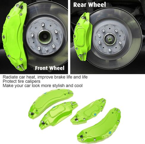 4PCS Car Caliper Cover, Aluminum Alloy Disc Brake Caliper Guard with Heat Dissipation for 2017-2023, 18in 19in Wheels Hub (Green) in Kuwait