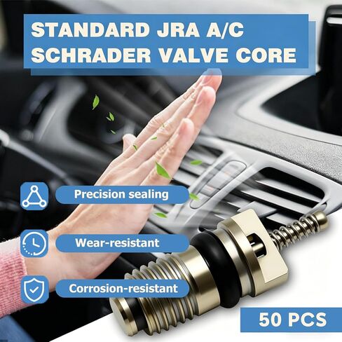 50 قطعة من صمام JRA A/C Schrader القياسي المتوافق مع قطع الغيار العالمية للسيارات 134A R12 أنظمة والمزيد من ملحقات المركبات، استبدل BAS03005 MT0059 59347 15-75234 in Kuwait