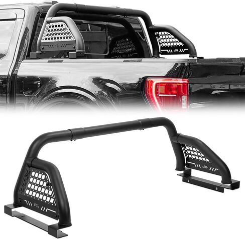 JOYTUTUS Roll Bar for Full Size Truck with Brake Light, Pickup Chase Rack Sport Bar Compatible with F150, F250, F350, Silverado, Sierra, Ram 1500 2500 3500, Tundra in Saudi Arabia