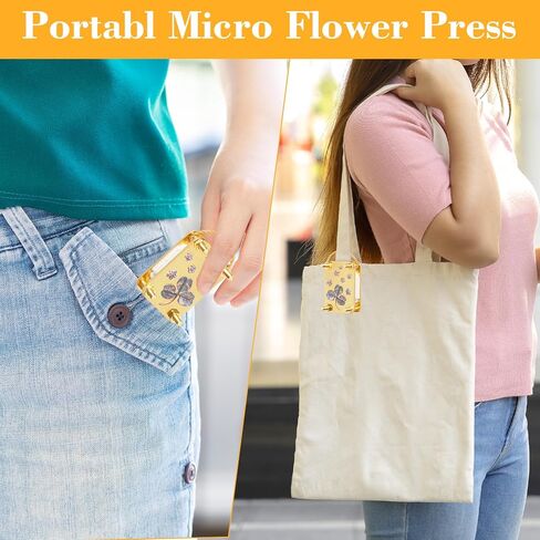 loghohu Micro Flower Press، مكبس زهور صغير مع 20 ورقة عينة قابلة لإعادة الاستخدام ومفتاح ربط معدني DIY مجموعة حفظ مكابس النباتات لمحبي الفنون والحرف اليدوية in Kuwait
