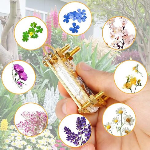 loghohu Micro Flower Press، مكبس زهور صغير مع 20 ورقة عينة قابلة لإعادة الاستخدام ومفتاح ربط معدني DIY مجموعة حفظ مكابس النباتات لمحبي الفنون والحرف اليدوية in Kuwait