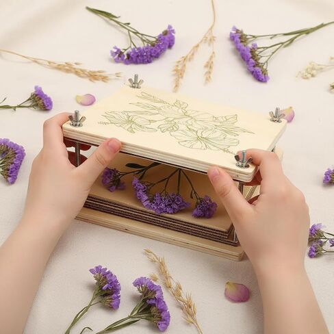 FOCHIER F Flower Press Kit for Adults & Kids, Extra Large Wooden Flower Press Kit with Tools, 30 Blotting Papers, for Pressed Flowers, Resin Art, DIY Crafts & Flower Preservation in Kuwait