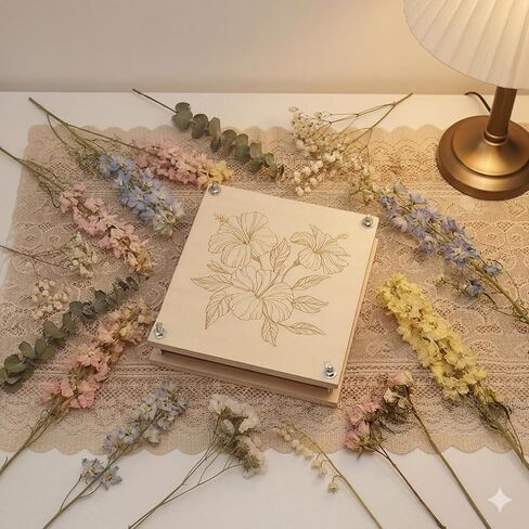 FOCHIER F Flower Press Kit for Adults & Kids, Extra Large Wooden Flower Press Kit with Tools, 30 Blotting Papers, for Pressed Flowers, Resin Art, DIY Crafts & Flower Preservation in Kuwait