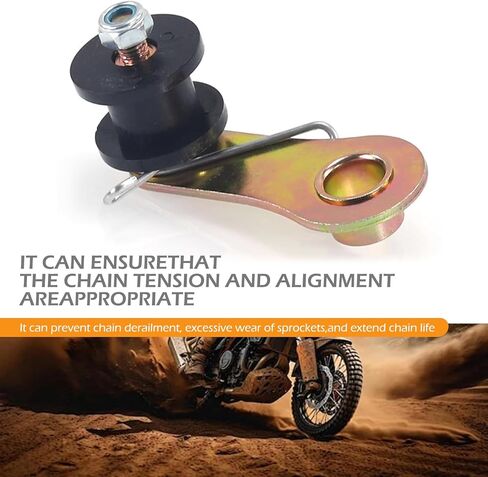 شداد سلسلة، 110CC 125CC 140CC دليل ضرس ضبط السلسلة، شداد أسطواني عالي التحمل مع زنبرك، لمعظم ATVs والدراجات النارية الصغيرة وأدوات الصيانة المحمولة (أسود) in Kuwait