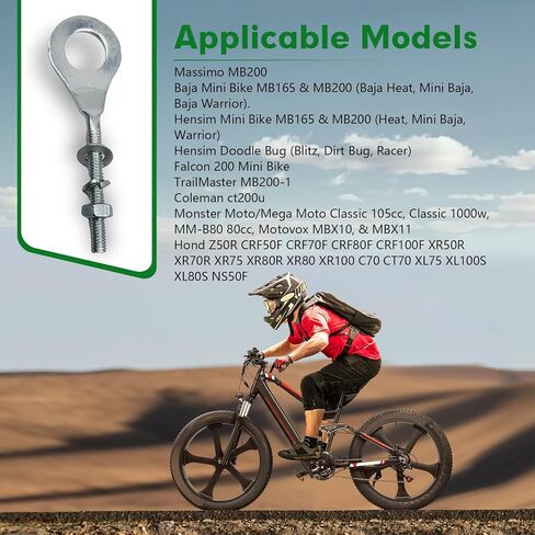 2 قطعة شداد سلسلة 15 مم، أداة ضبط سلسلة فولاذية للدراجة الصغيرة 50cc-125cc Honda CRF50 XR70 ATV 4 عجلات رباعية الدراجة الترابية دراجة نارية مجموعة شد سلسلة الدراجات النارية (فضي) in Kuwait