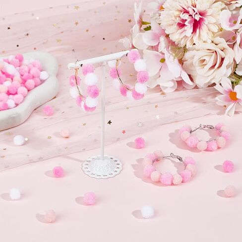 SUNNYCLUE 400Pcs Small Pink Pompoms Fuzzy Balls Bulk Valentine's Day 10mm Mini Pom Pom Ball Soft Round Fluffy Puff Cat Kitten Googly Pom Poms for DIY Art Crafts Garland Charms Party Decor Supplies in Saudi Arabia