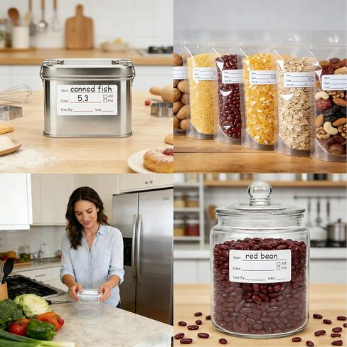 1400 Pcs Food Date Stickers, 1 x 2 Inch Removable Date Labels for Freezer & Refrigerator Food Containers, Easy to Write- Blue & Red in Kuwait