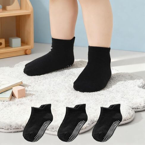 Non Slip Grip Ankle Baby Socks 12 Pack for Toddler Boys and Girls Kids,Infant Cute Cotton Baby Socks in Saudi Arabia