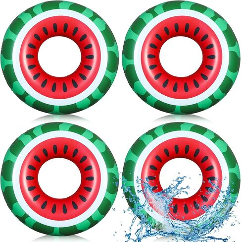 Sumind 4 Pcs 24 Inches Inflatable Pool Floats for Kids, Cute Pool Floaties Tube, Fruit Swim Tube Rings Bulk for Kids Girls Boys, Lake Beach Outdoor Party Decoration Summer Vacation Holiday in Kuwait