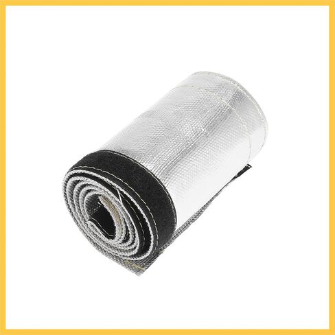 Car Heat Shroud 1-1/2" ID 3.2ft Aluminized Sleeving Insulated Shield Sleeve Heat Wire Shield Sleeve for 1-1/2" OD Fuel Lines Heat Protection Auto Replacement Parts in Kuwait