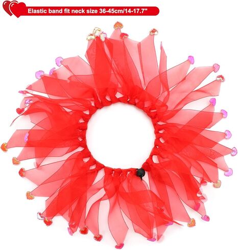BWOGUE Valentine's Day Dog Costume Red Love Hearts Dog Headband with Collar Holiday Birthday Party Headwear Costume Gift for Small Medium Dogs in Saudi Arabia