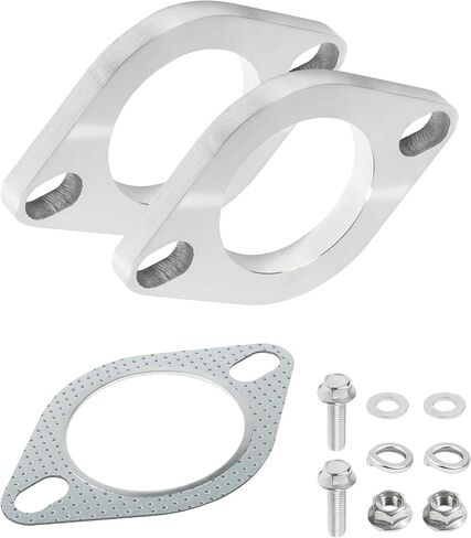 Muffler Repair Kit,Car Accessories Stainless Steel Exhaust System Kit with Gasket and Bolts,Automotive Replacement Exhaust Flanges,Used to Keep the Normal Operation of Automobile (2.5") in Kuwait