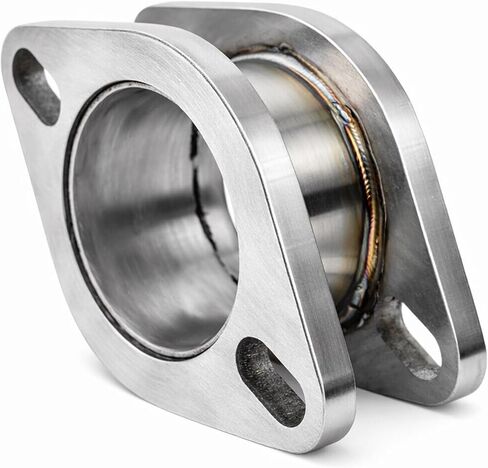 2 1/2 Inch OD (2.5") 2 Bolt Exhaust Flange Double Flanged Connector Pipe, T304 Stainless Steel Weld-On Adapter, Universal Exhaust Coupler, Exhaust Pipe Fittings for Exhaust System Repair in Kuwait