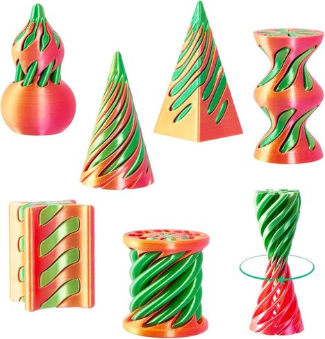6 Pack Spiral Cone Fidget Toys - Impossible Cone 3D Printed Impossible Pyramid Pass Through 3D Printed Toy Mini Sensory Toy for Stress Relief Anxiety, Desktop Decoration Gifts for Adults Teens Kids in Kuwait