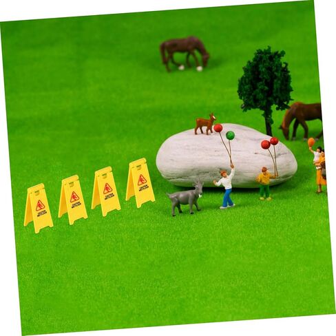 علامة تحذير صغيرة للأرضيات الرطبة من Veemoon، 15 قطعة صغيرة من علامات الأرضية الزلقة لبيت الدمى تحذير لوحة مبللة تحذر من إكسسوارات تزيين المناظر الطبيعية الصغيرة لبيت الدمى، بلاستيك in Kuwait