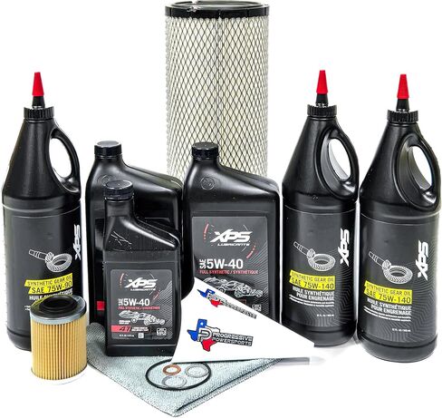 Progressive Powersport's Full Service Oil Change Maintenance Kit Bundle - Compatible With Can-Am Defender HD10 HD9 HD8 HD7 (NOT HD11) Oils, Filters, Washers, Rag, Funnel and Gloves included C06 in Saudi Arabia