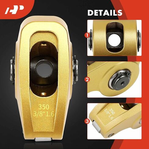 A-Premium 16Pcs Aluminum Engine Roller Rocker Arms Kit with Needle Bearings Compatible with Chevy SBC(Small Block) 350, 1.6 Ratio in Kuwait