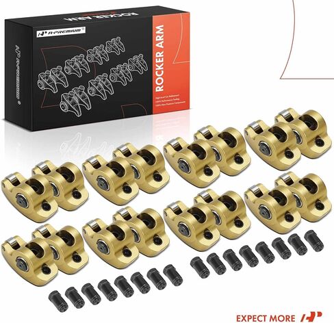 A-Premium 16Pcs Aluminum Engine Roller Rocker Arms Kit with Needle Bearings Compatible with Chevy SBC(Small Block) 350, 1.6 Ratio in Kuwait